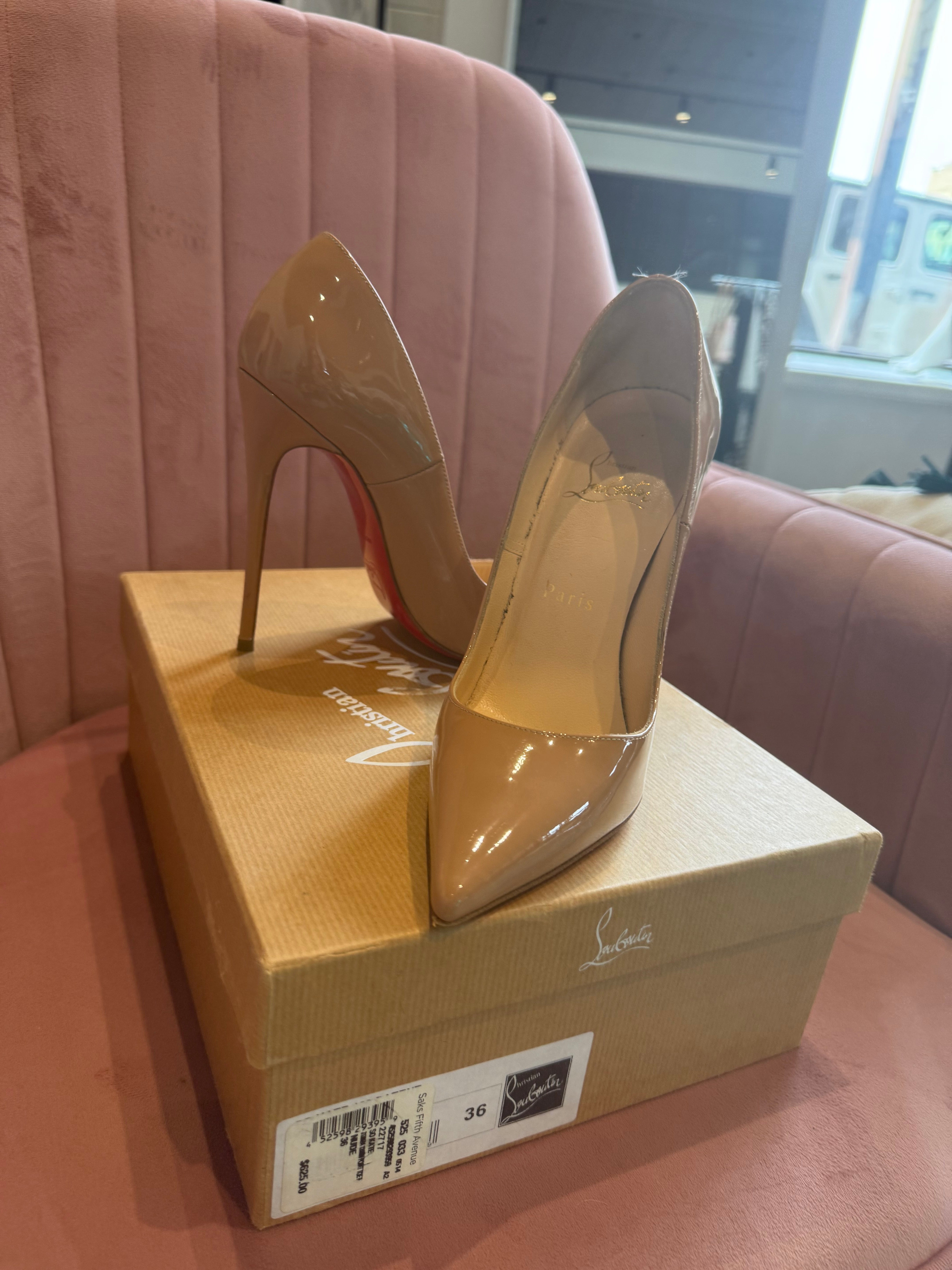 Christian Louboutin nude heels size 36