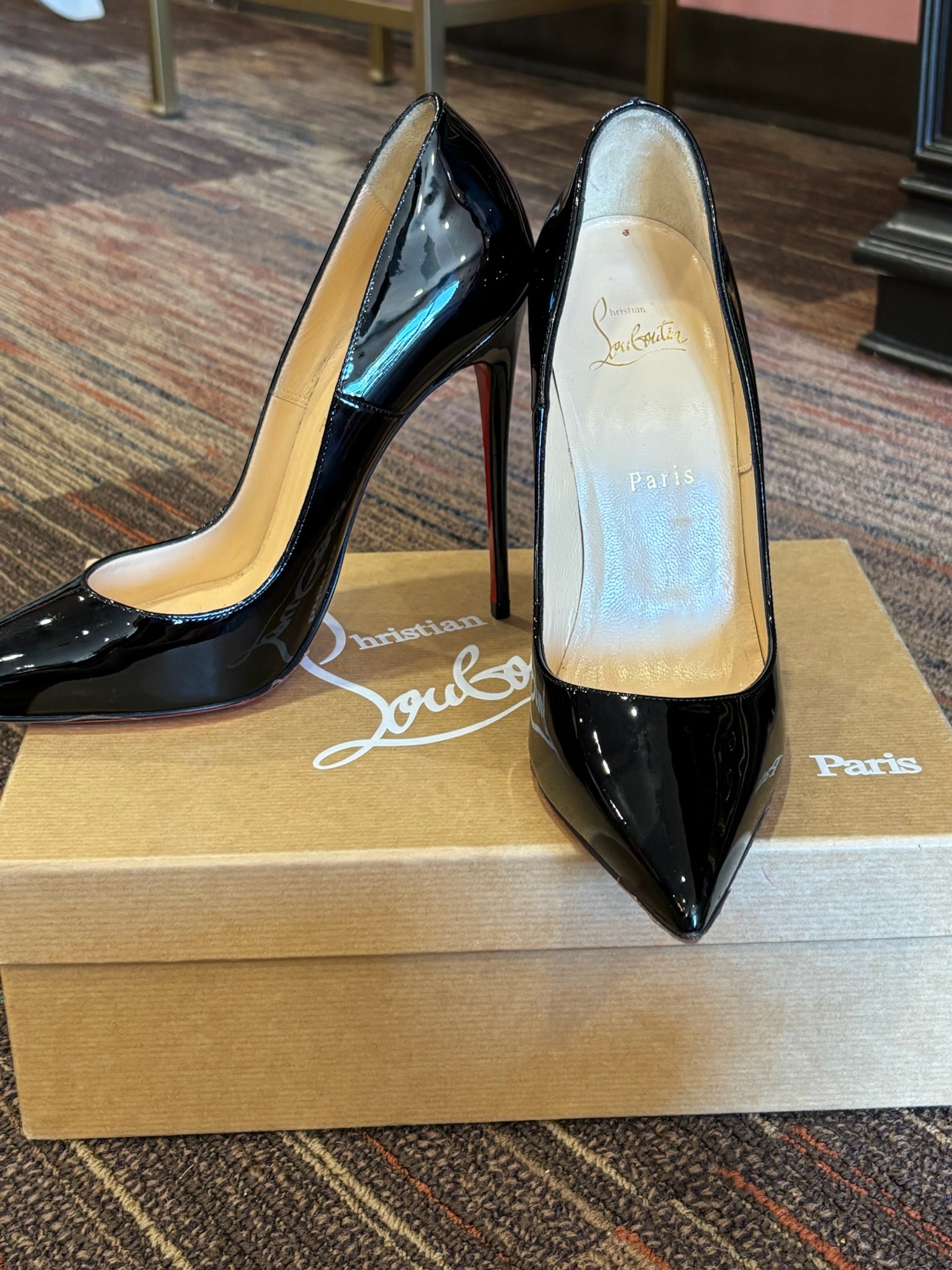 Christian Louboutin So Kate 120 Black Patent heels size 39