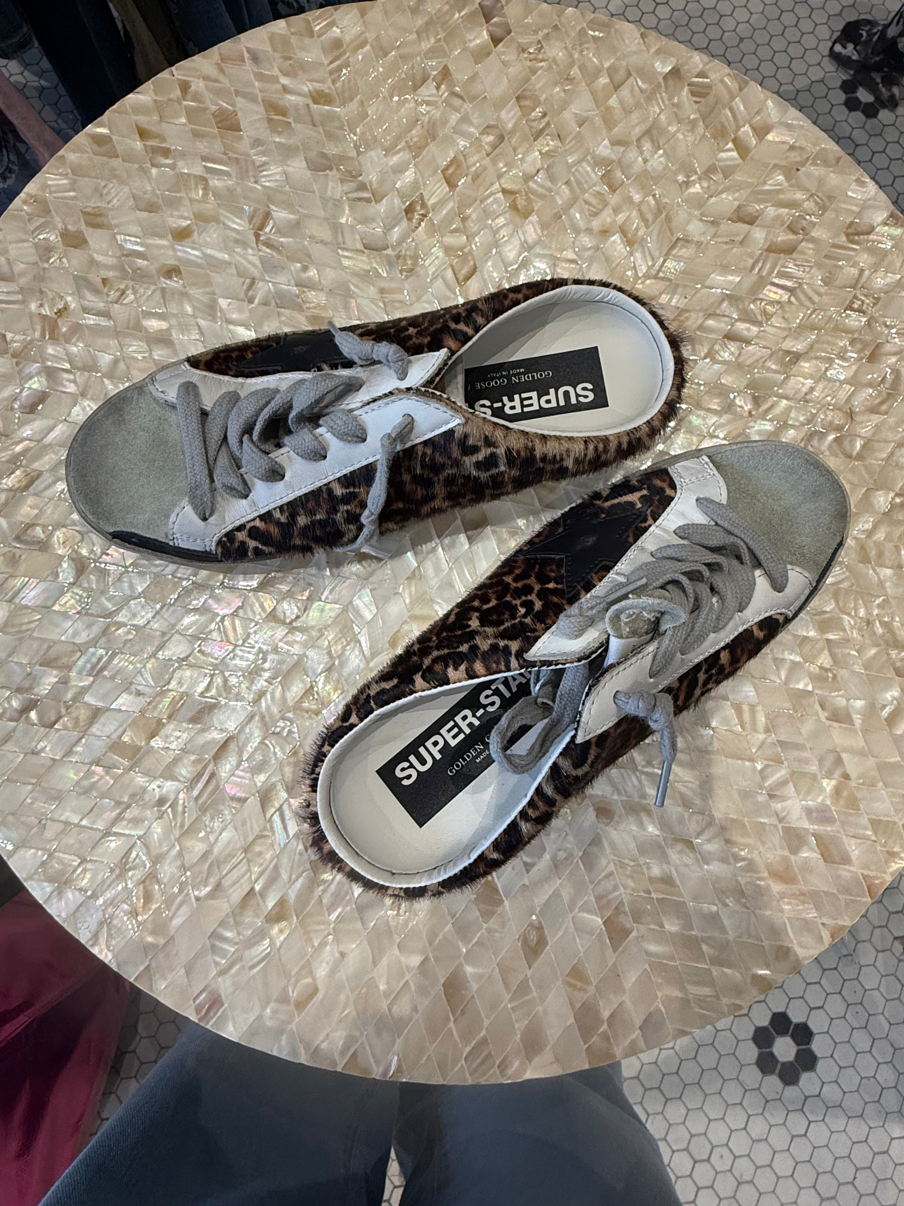 Golden Goose Super-Star mule leopard sneaker size 37