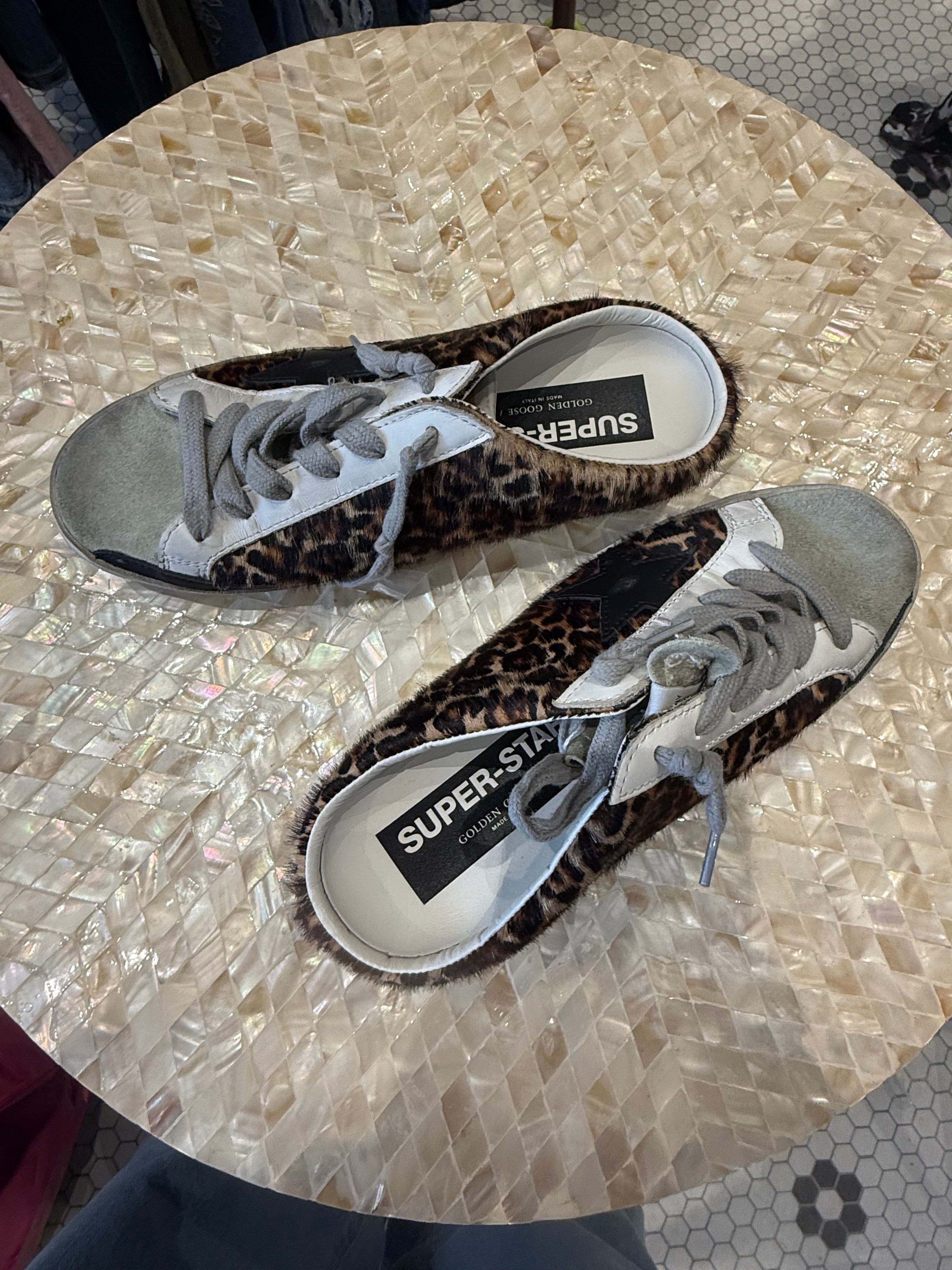 Golden Goose Super-Star mule leopard sneaker size 37