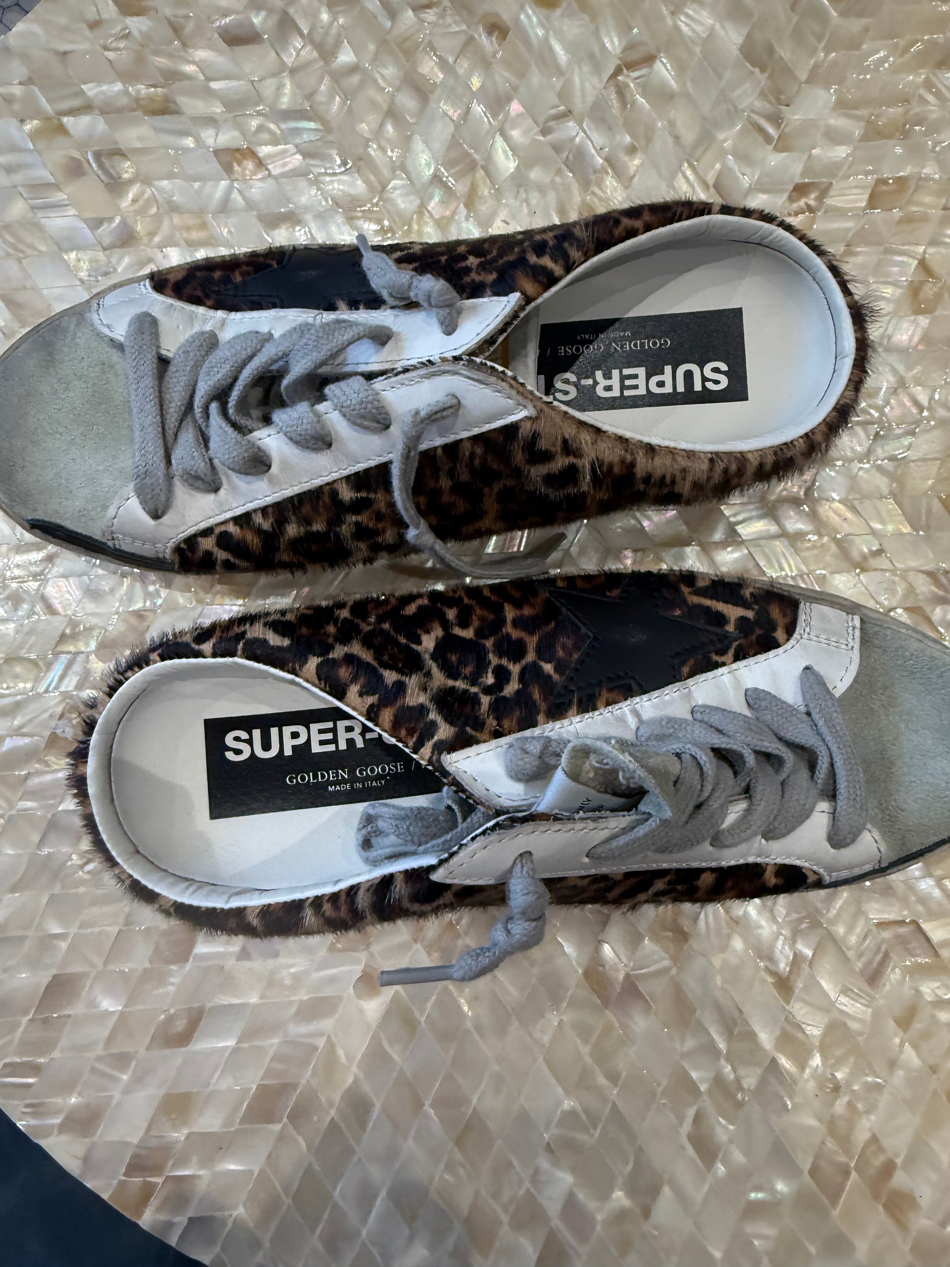 Golden Goose Super-Star mule leopard sneaker size 37