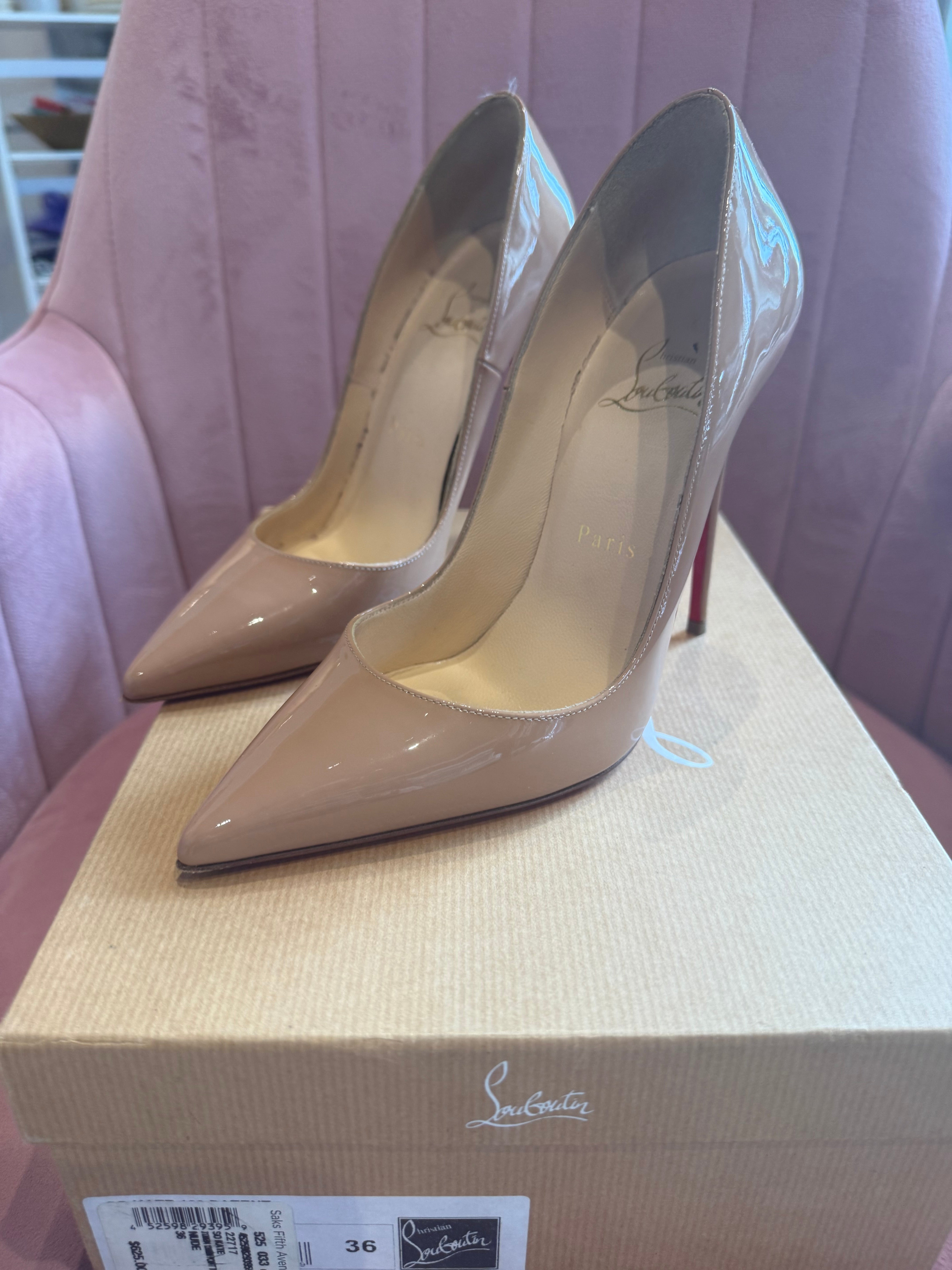 Christian Louboutin nude heels size 36