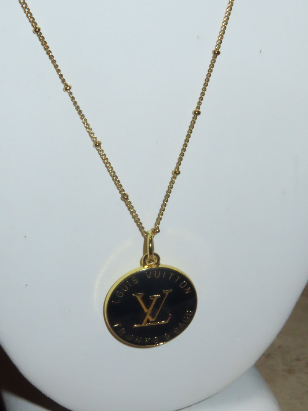 El and Gray LV Designer repurposed necklace