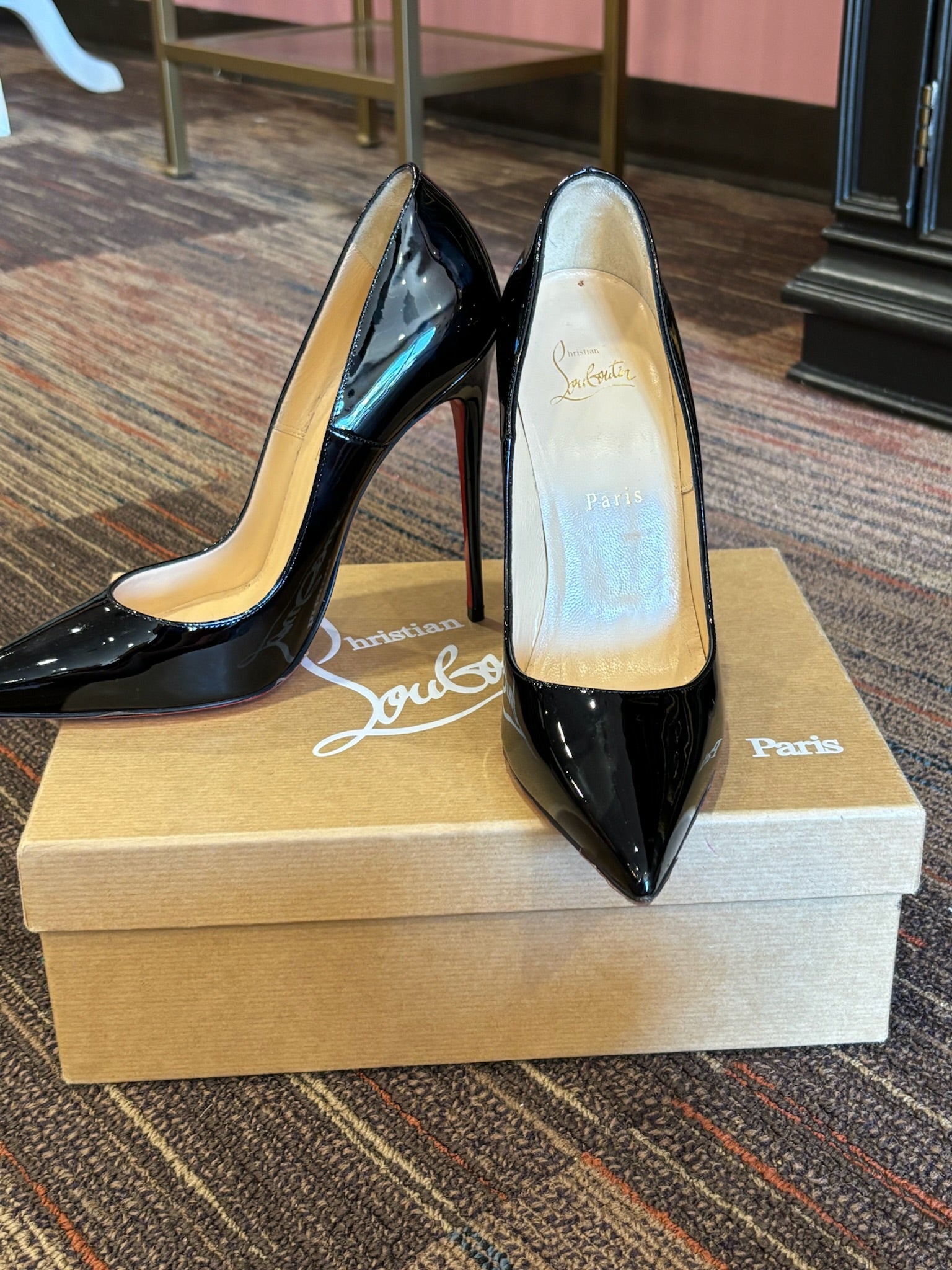 Christian Louboutin So Kate 120 Black Patent heels size 39